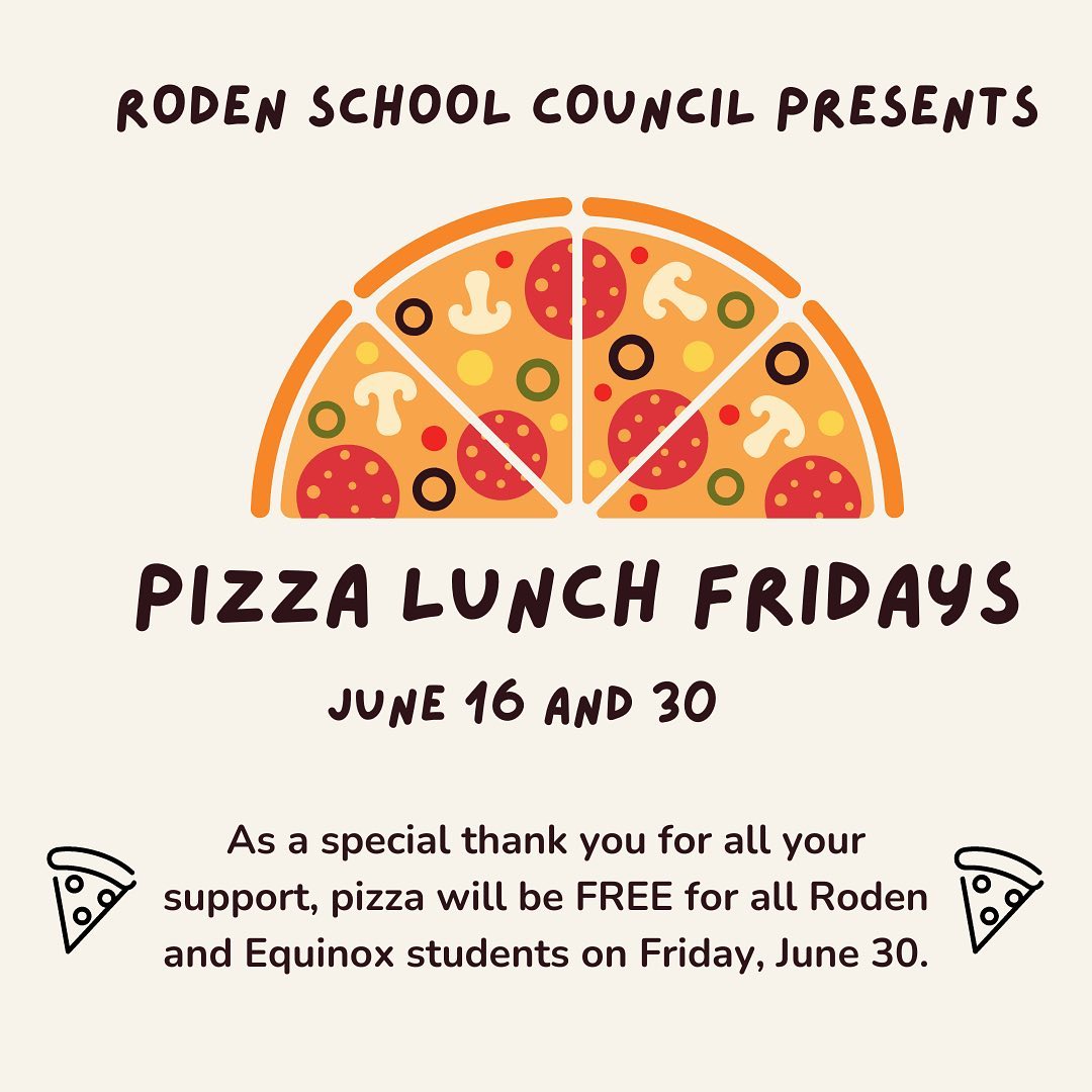 One month and two pizza lunches left in the school year! Place your orders at SchoolCashOnline.com. Pizza will be FREE on June 30, but we ask that you please place an order so we know how much to get. 😊🙌🏽🥳 🍕